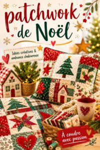 Patchwork de Noël coloré avec des motifs festifs