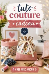 Image d'un cadeau fait main en tissu réalisé grâce à un tuto couture.